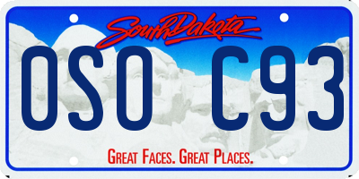 SD license plate 0SOC93