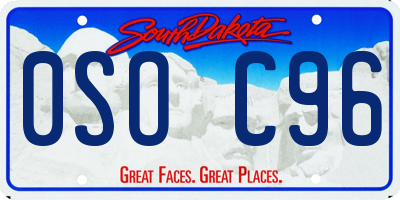 SD license plate 0SOC96