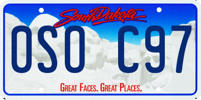 SD license plate 0SOC97