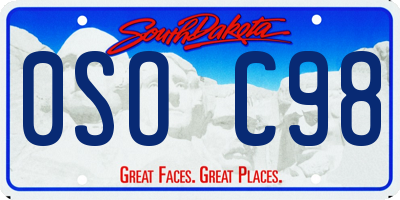 SD license plate 0SOC98