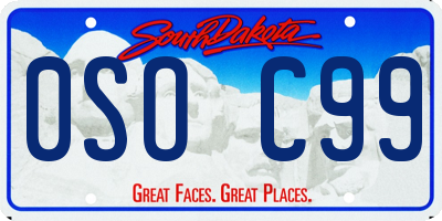 SD license plate 0SOC99