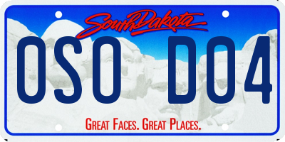 SD license plate 0SOD04