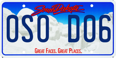 SD license plate 0SOD06