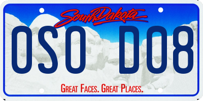 SD license plate 0SOD08