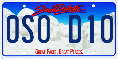 SD license plate 0SOD10