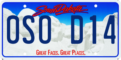 SD license plate 0SOD14