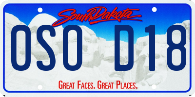 SD license plate 0SOD18