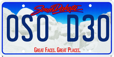 SD license plate 0SOD30