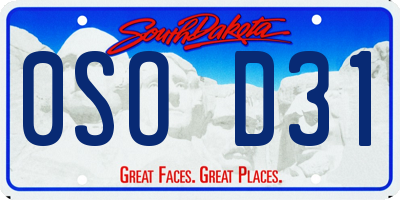 SD license plate 0SOD31