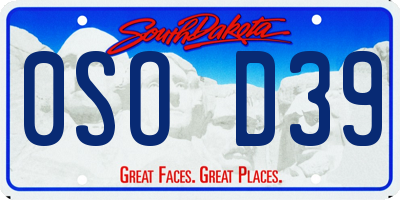 SD license plate 0SOD39