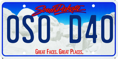 SD license plate 0SOD40