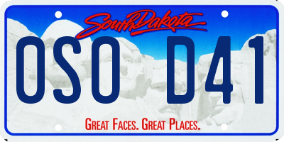 SD license plate 0SOD41