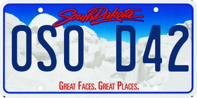 SD license plate 0SOD42