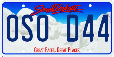 SD license plate 0SOD44