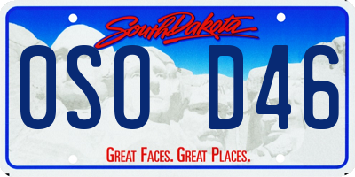 SD license plate 0SOD46