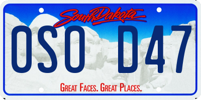 SD license plate 0SOD47