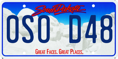 SD license plate 0SOD48