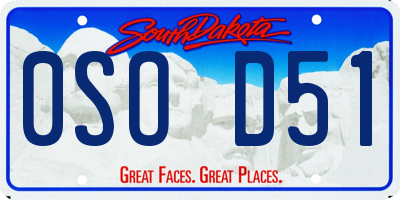 SD license plate 0SOD51