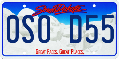 SD license plate 0SOD55