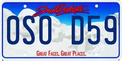SD license plate 0SOD59