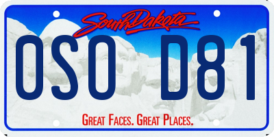 SD license plate 0SOD81