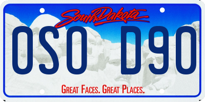 SD license plate 0SOD90