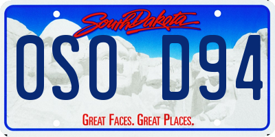 SD license plate 0SOD94