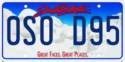SD license plate 0SOD95