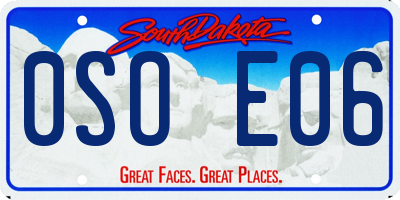 SD license plate 0SOE06
