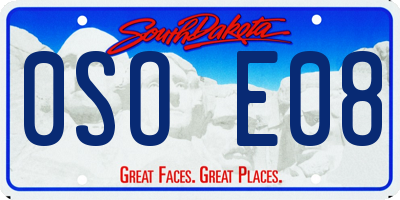 SD license plate 0SOE08