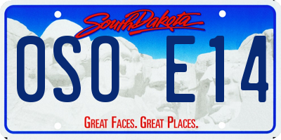 SD license plate 0SOE14