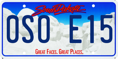 SD license plate 0SOE15