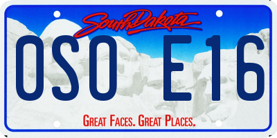 SD license plate 0SOE16