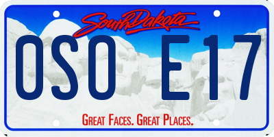 SD license plate 0SOE17