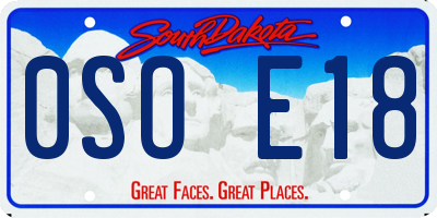 SD license plate 0SOE18