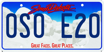 SD license plate 0SOE20