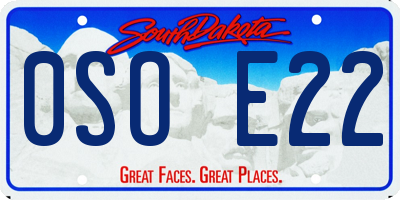 SD license plate 0SOE22