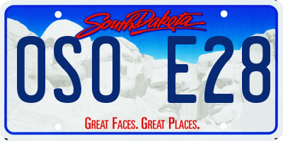 SD license plate 0SOE28