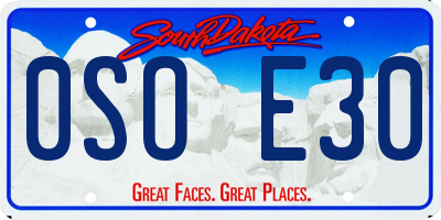 SD license plate 0SOE30