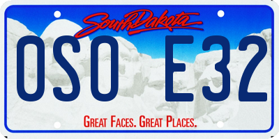 SD license plate 0SOE32