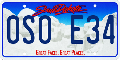 SD license plate 0SOE34