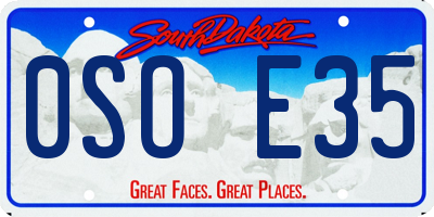 SD license plate 0SOE35
