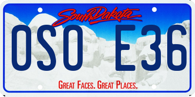 SD license plate 0SOE36