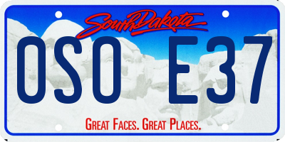 SD license plate 0SOE37