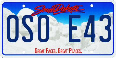 SD license plate 0SOE43