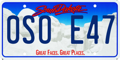 SD license plate 0SOE47