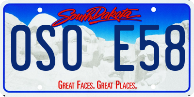 SD license plate 0SOE58