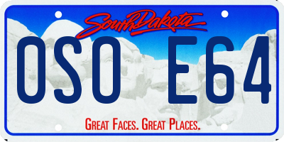 SD license plate 0SOE64