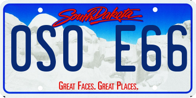 SD license plate 0SOE66
