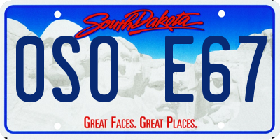 SD license plate 0SOE67